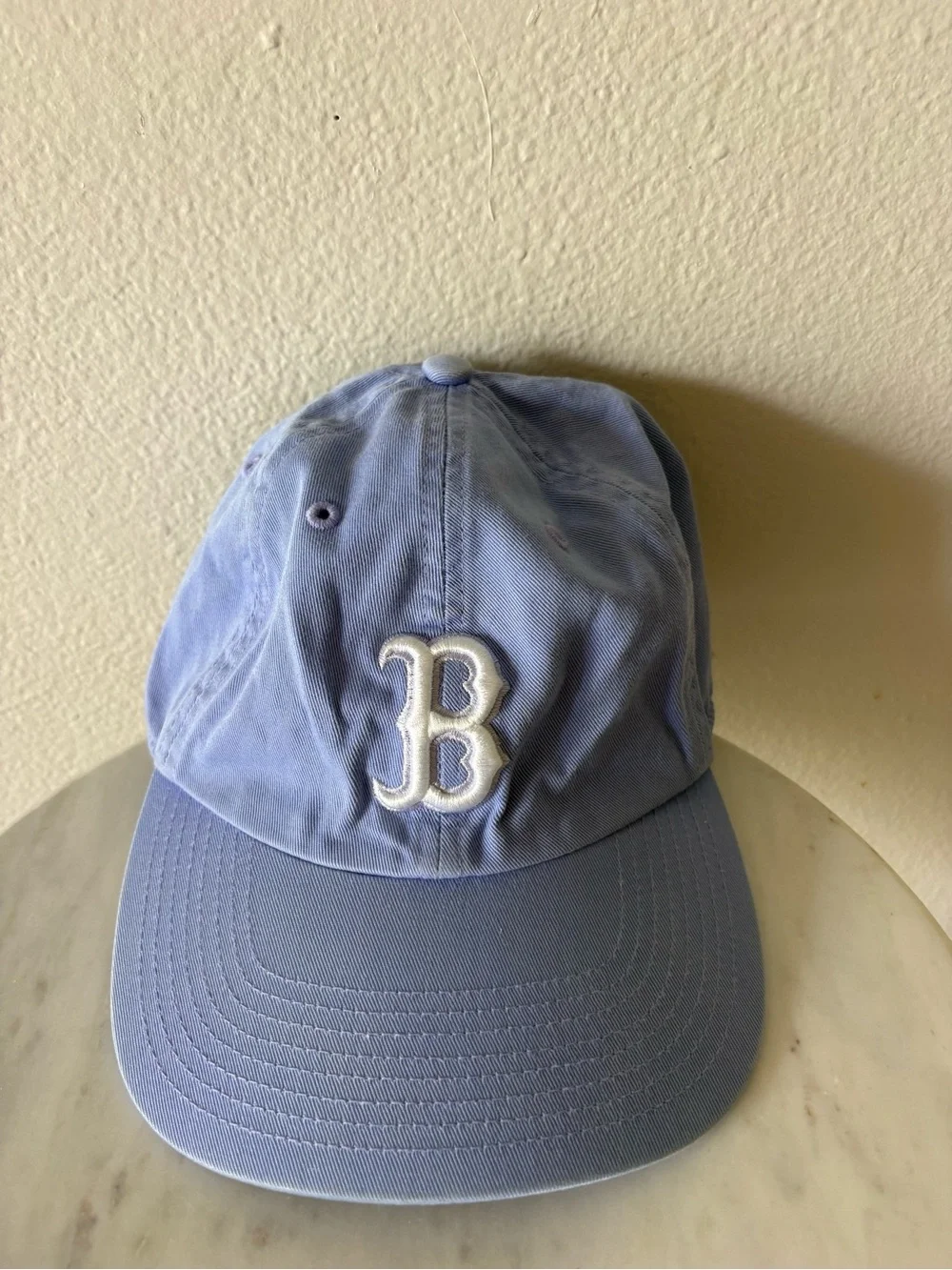 Light Blue Small Baseball Cap with Raised 'B' Accent